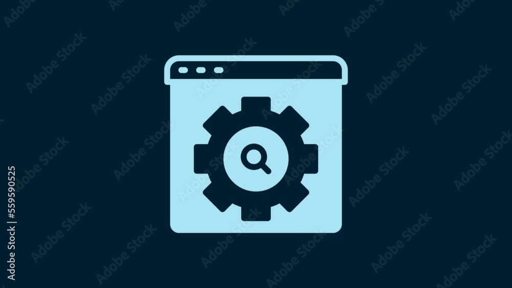 White Browser setting icon isolated on blue background. Adjusting, service, maintenance, repair, fixing. 4K Video motion graphic animation White Browser setting icon isolated on blue background. Adjusting, service, maintenance, repair, fixing. 4K Video motion graphic animation