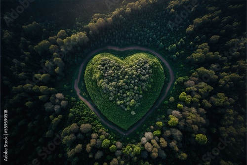Forest landscape aerial pho...