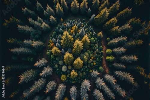 Forest landscape aerial pho...