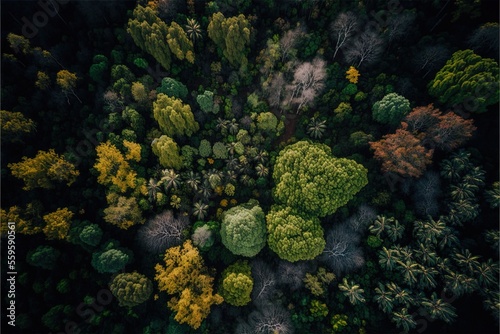 Forest landscape aerial pho...