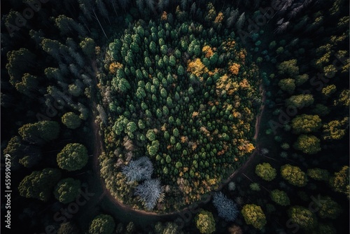 Forest landscape aerial pho...