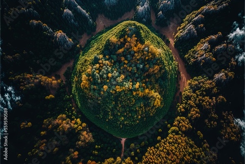 Forest landscape aerial pho...