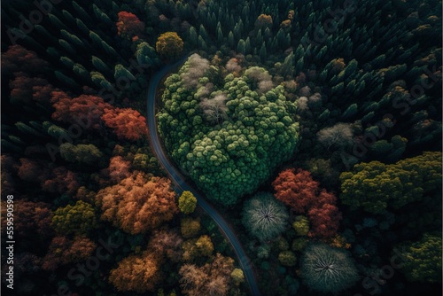 Forest landscape aerial pho...