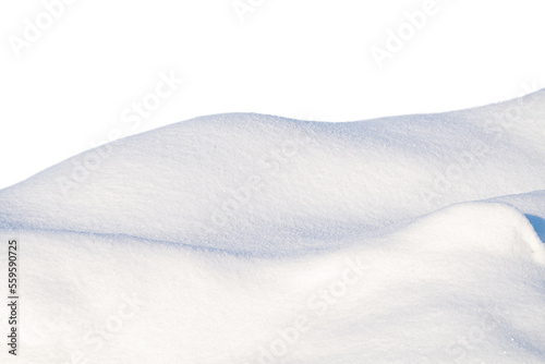 white snow in daylight, background, isolate on black background