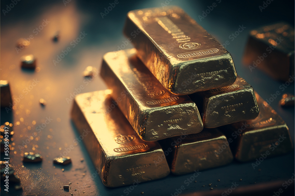 gold and bars, Generative Ai gold and bars, Generative Ai