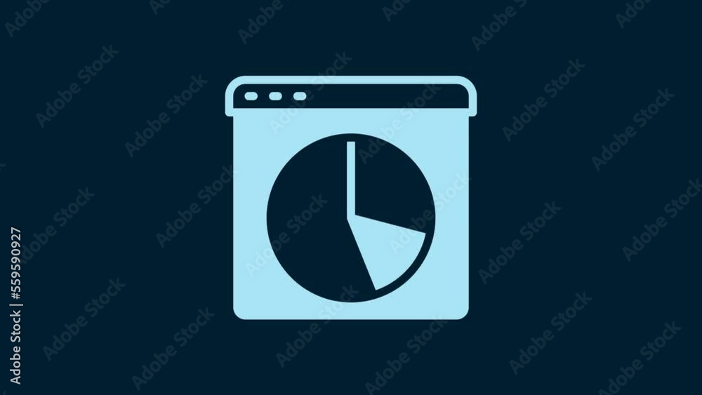 White Graph, chart, diagram, infographic icon isolated on blue background. 4K Video motion graphic animation White Graph, chart, diagram, infographic icon isolated on blue background. 4K Video motion graphic animation