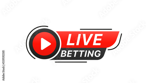 Live betting isolated vector icon. Paper sticker for gambling. Live betting flat web banner for mobile app design. Vector illustration