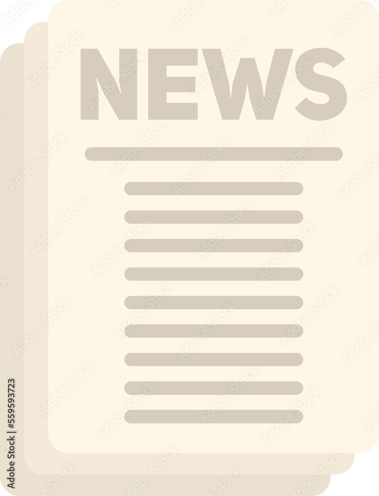 Information newspaper icon flat vector. News paper. Daily folded isolated Information newspaper icon flat vector. News paper. Daily folded isolated