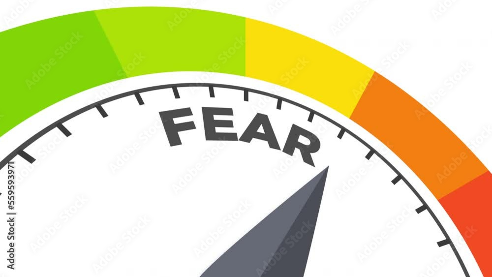 fear level measuring device animation.zoom effect.Infographic gauge, tachometer, speedometer. fear level measuring device animation.zoom effect.Infographic gauge, tachometer, speedometer.