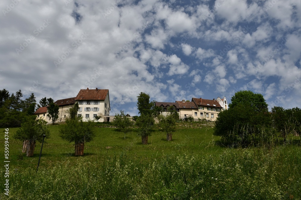 Panorama der Häuser mit Landschaften in Orsingen-Nenzingen