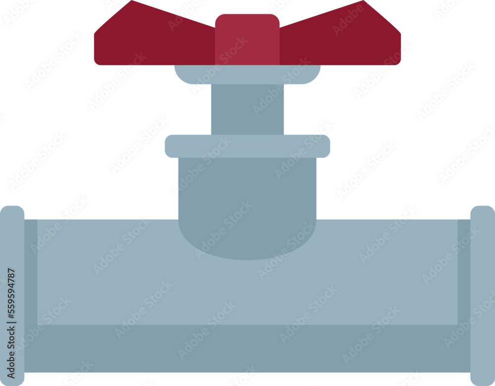 Round faucet icon flat vector. Water pipeline. Pipe sewer isolated Round faucet icon flat vector. Water pipeline. Pipe sewer isolated