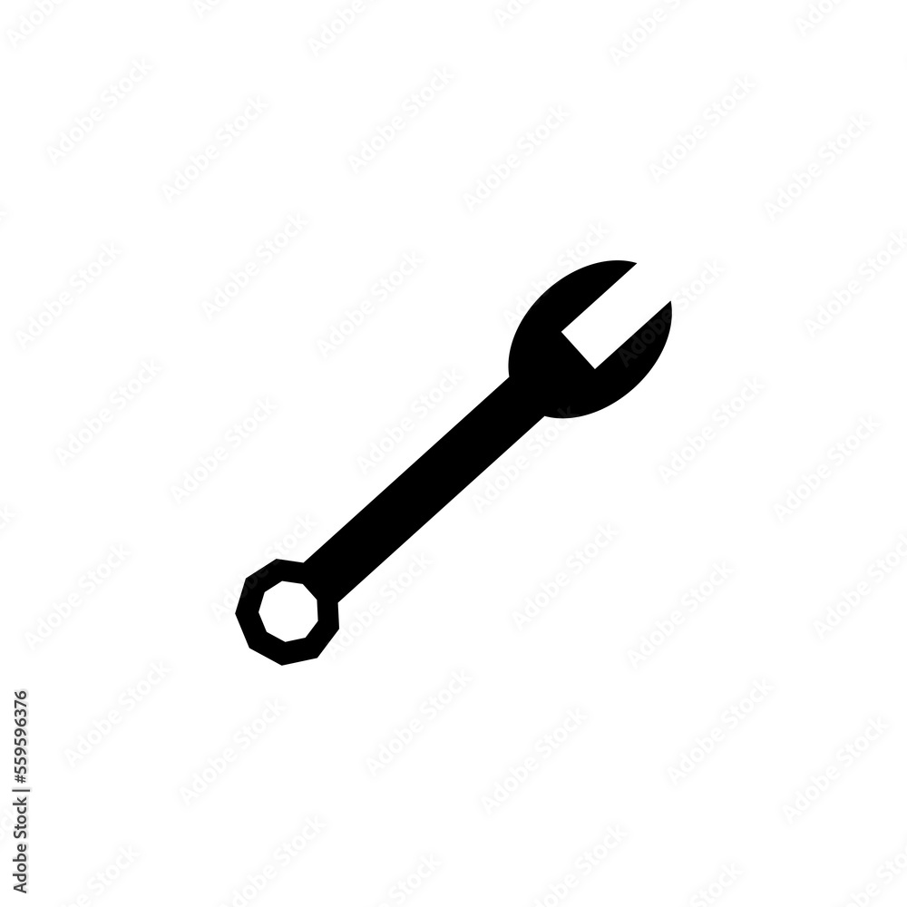 tool icon vector. wrench spanner illustration symbol in black silhouette. maintenance or repair icon tool icon vector. wrench spanner illustration symbol in black silhouette. maintenance or repair icon
