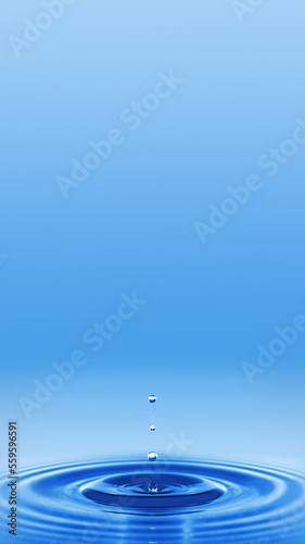 Clear Water drop with circular waves
