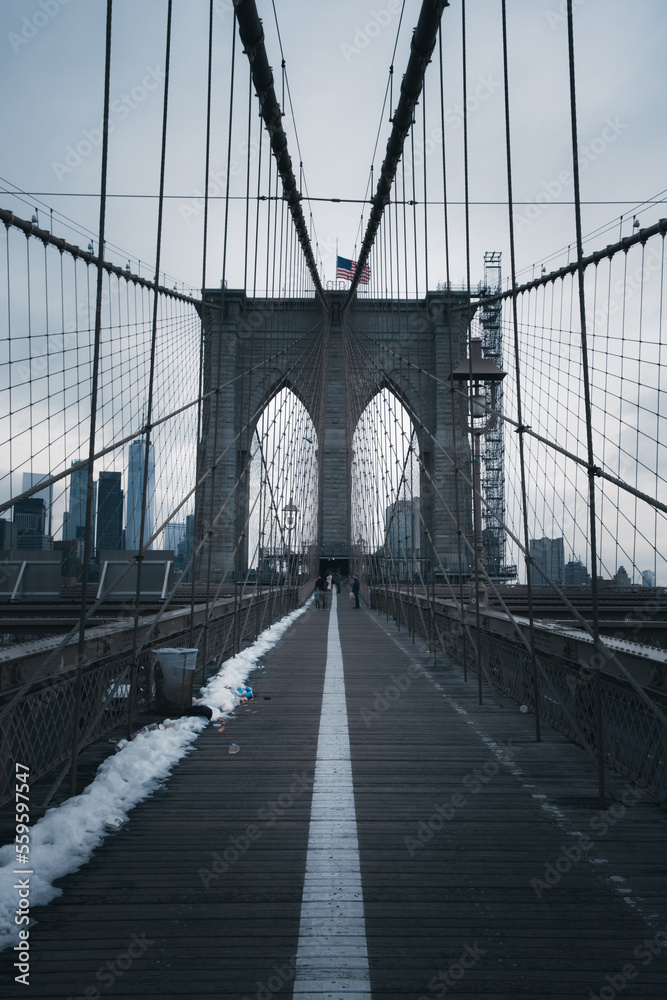 Fototapeta premium New York Ponte di Brooklin, Brooklin Bridge