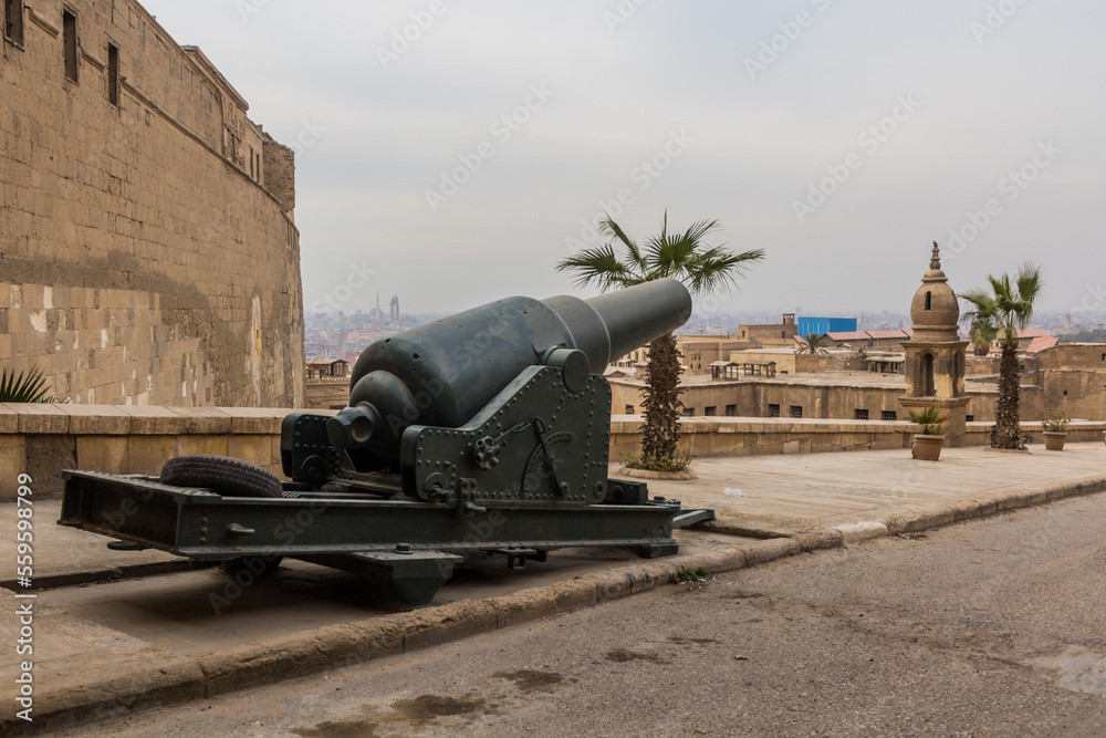 Old cannon in the Citadel of Cairo, Egypt