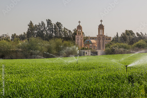 Gate of the Monastery of Saint Mary El-Sourian in Wadi El Natrun, Egypt photo