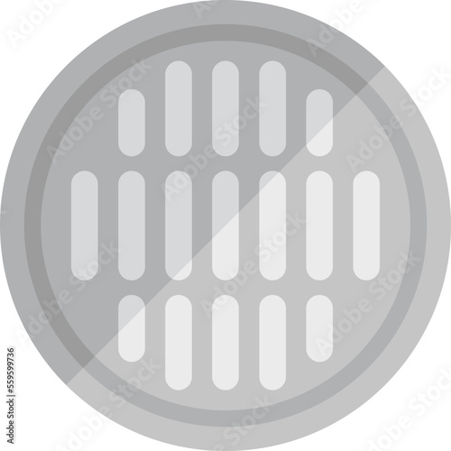 Iron manhole icon flat vector. City road. Gutter plate isolated