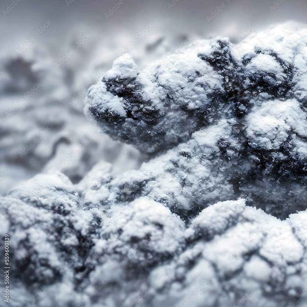Abstract frozen rocks under snow Abstract frozen rocks under snow
