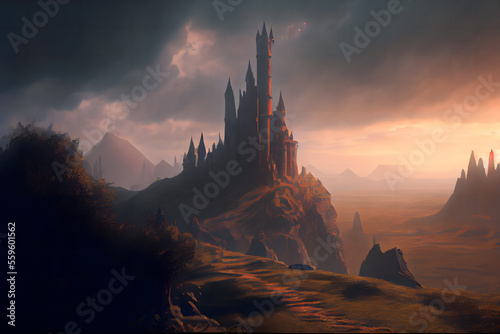 Medieval fantasy castle landscape
