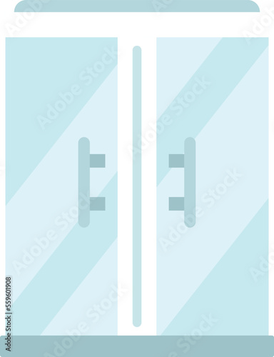 Clean wash cabin icon flat vector. Bath room. Interior faucet isolated