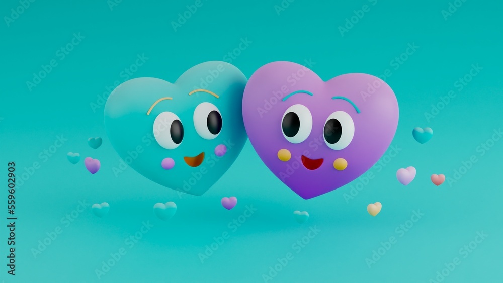 Couple of hearts in love Couple of hearts in love
