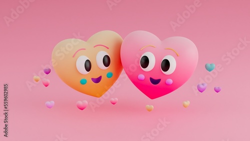 Couple of hearts in love