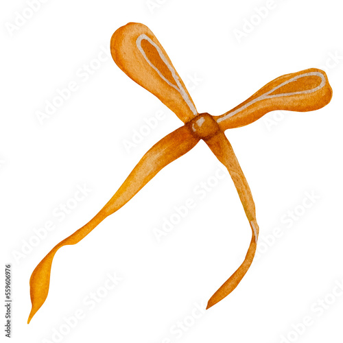 yellow bow isolated