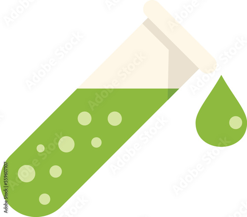 Chemical test tube icon flat vector. Gmo food. Science chemistry isolated