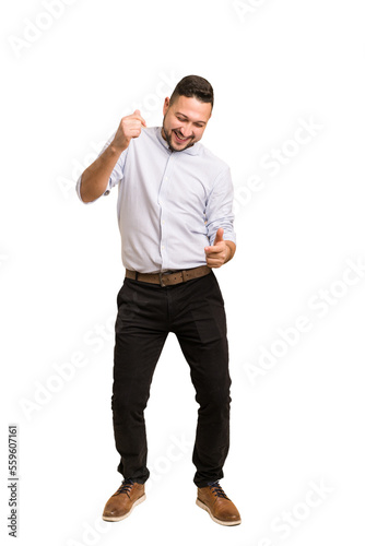 Adult latin man dancing cut out isolated © Asier