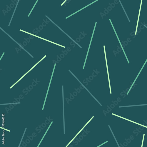 Geometric seamless pattern on a dark green background with segments of different tones. Abstraction in vector