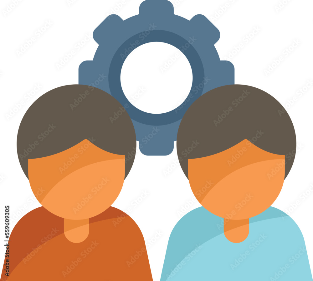 Fototapeta premium Corporate team icon flat vector. Social people. Internet app isolated
