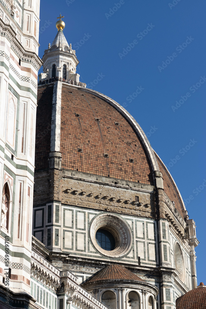 View of the Florence Cathedral, Cattedrale di Santa Maria del Fiore, Florence, Italy