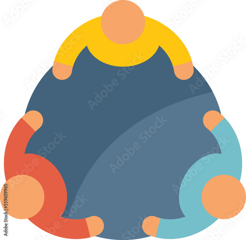 Group work icon flat vector. Service team. Online digital isolated