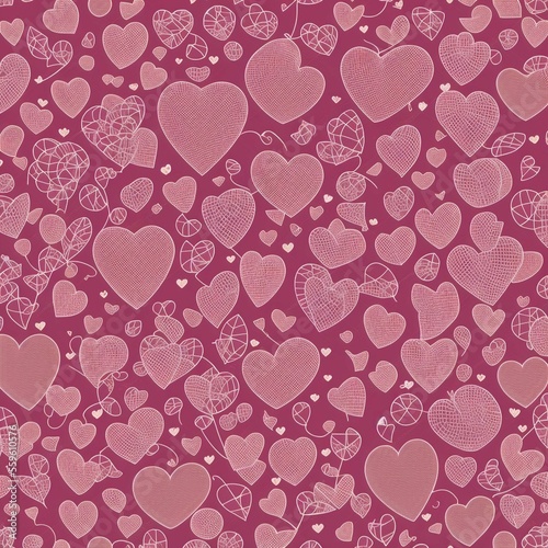 beautifull valentine hearts background  ai
