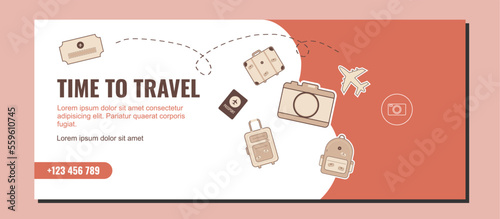 Travel Sale Banner Template for Social Media or Print Media. Suitable to use on any event.