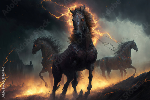 horse of apocalypse. sketch art for artist creativity and inspiration. generative AI