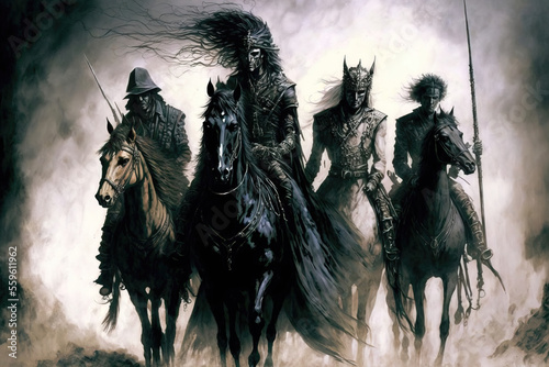 Horsemen of the Apocalypse. sketch art for artist creativity and inspiration. generative AI