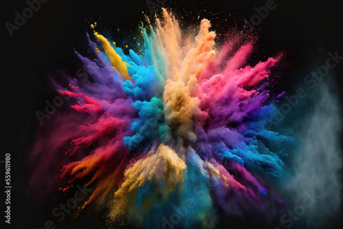 colored paint powder. sketch art for artist creativity and inspiration. generative AI 