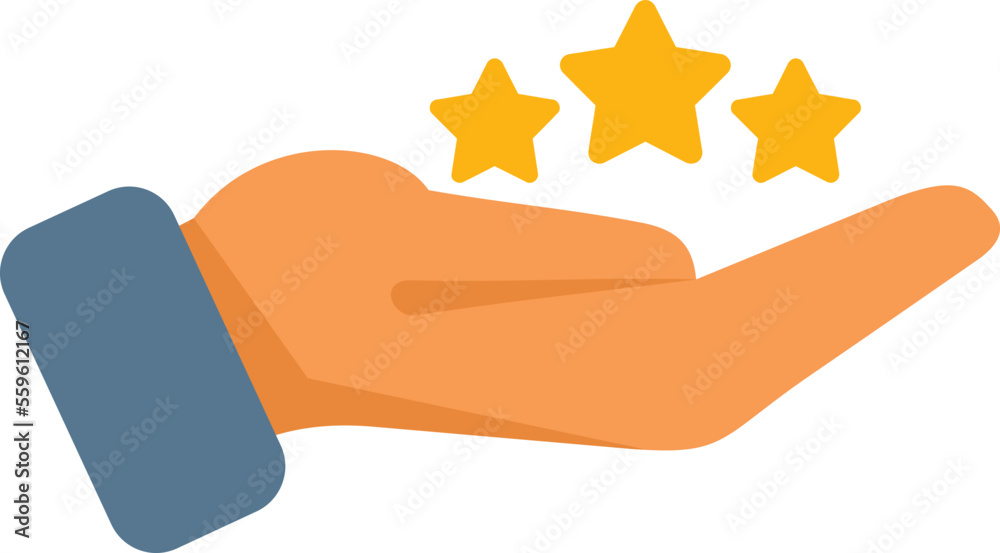 Care review icon flat vector. Star feedback. Good client isolated Care review icon flat vector. Star feedback. Good client isolated