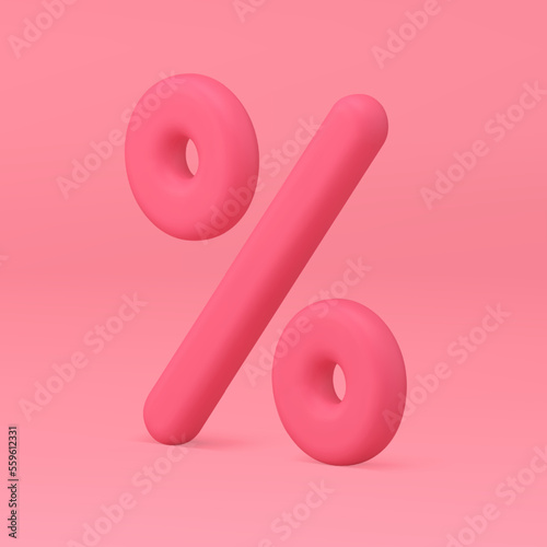 3d percent symbol marketing retail shopping promo sale discount financial element realistic vector