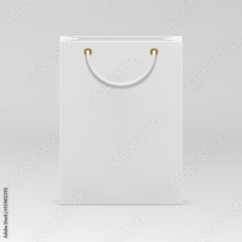 3d paper shopping bag branding identification packet handles for purchase carrying realistic vector