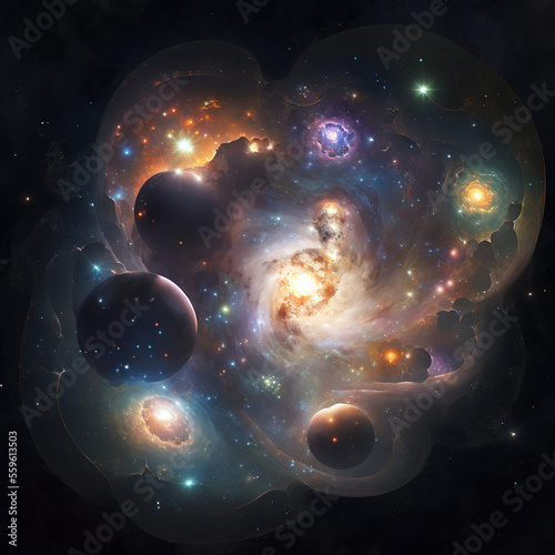 Beautiful Galaxies in space  Generative AI