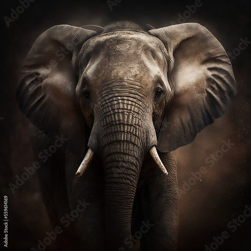 Portrait of an elephant, digital art, illustration