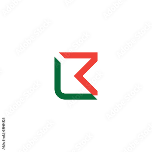 letter lr abstract line geometric simple logo vector