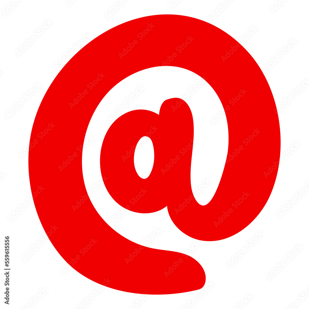 Email sign at symbol on Transparent Background Email sign at symbol on Transparent Background