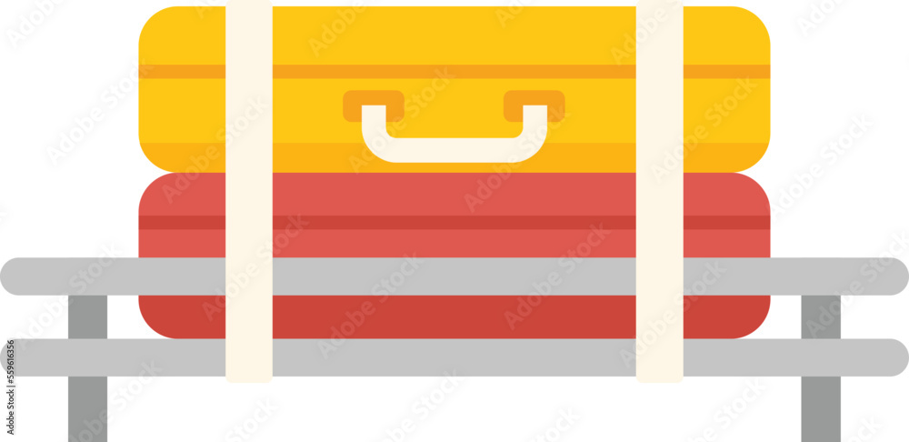 Obraz premium Luggage rack icon flat vector. Roof box. Travel cargo isolated