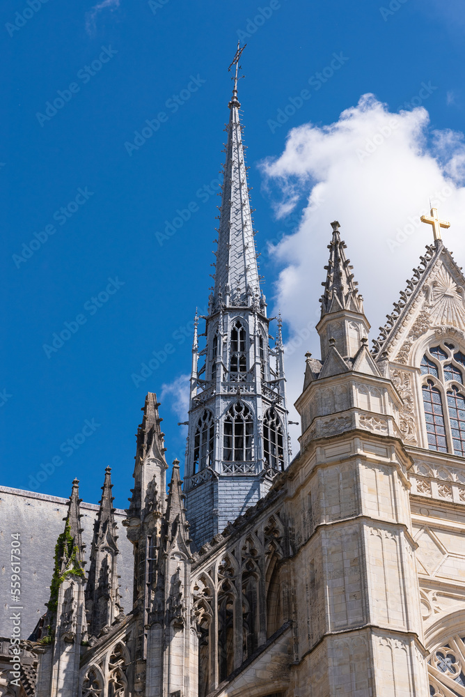 Spire of the Sainte-Croix Cathedral in Orleans (Orleans, Loiret, Centre-Val de Loire, France)