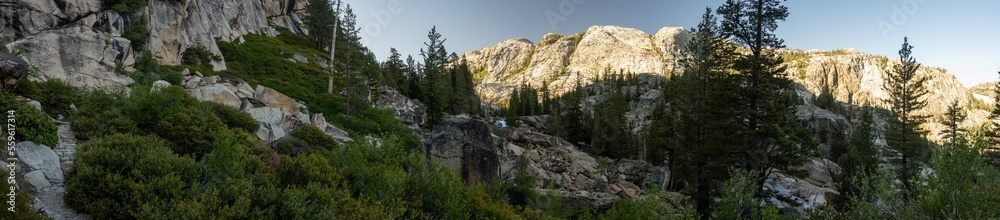 Panorama of The Trail Head Around LeConte Falls In The Grand Canyon Of The Tuolumne