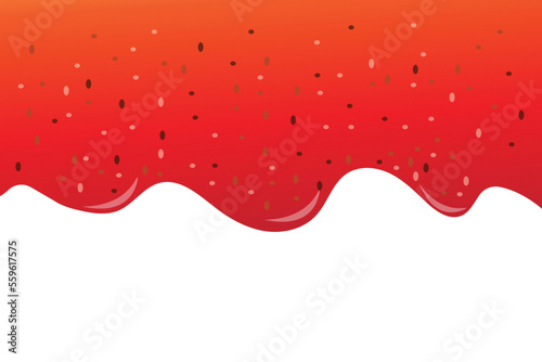 white background with melted strawberry jam
