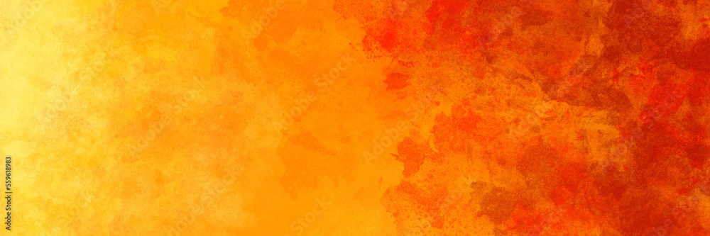 Red orange and yellow background, watercolor painted texture grunge, abstract hot sunrise or burning fire colors illustration, colorful banner or website header design